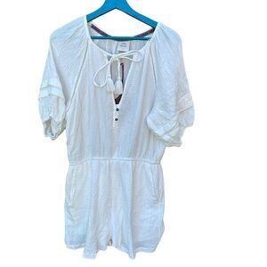 Knox Rose women's size large white romper/ bathing suit cover, nwt
